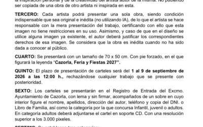 🎨📸 ¡CONVOCATORIAS ABIERTAS! CONCURSOS CARTEL DE FERIA Y FIESTAS DE CAZORLA 2027 📸🎨y FOTOGRAFÍA